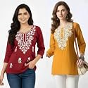 Women39s Rayon Kashmiri Embroidered Short Kurti 