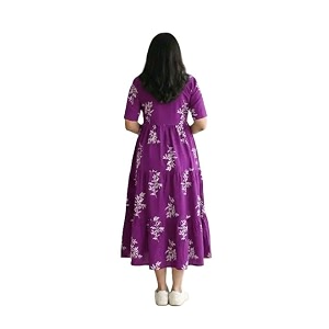 Womens Rayon A-Line Midi Dress Floral Print