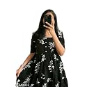 Women39s Rayon A-Line Midi Dress Floral Print