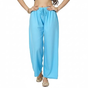 Womens Rayon Palazzo Pants Solid Color