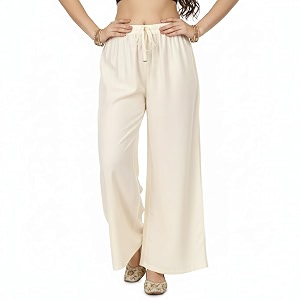 Womens Rayon Palazzo Pants Solid Color