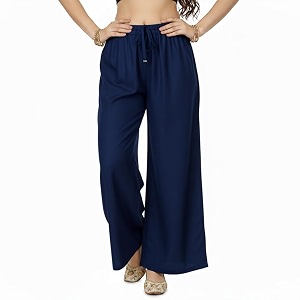 Womens Rayon Palazzo Pants Solid Color