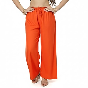 Womens Rayon Palazzo Pants Solid Color