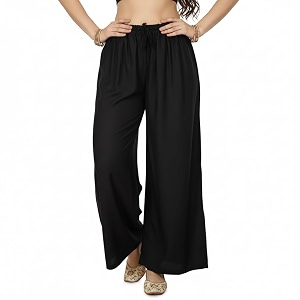 Womens Rayon Palazzo Pants Solid Color