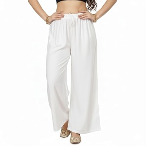 Womens Rayon Palazzo Pants Solid Color