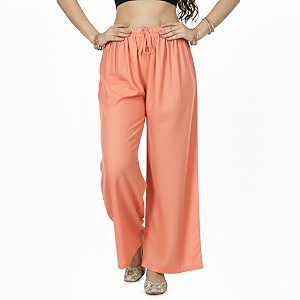Womens Rayon Palazzo Pants Solid Color