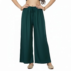 Womens Rayon Palazzo Pants Solid Color