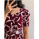 Women39s Rayon Printed Floral Gown Dress Short