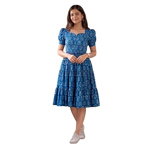 Womens Rayon Printed A-Line Kurta
