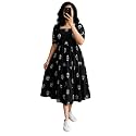 Women39s Rayon Printed A-Line Kurti Midi Dress