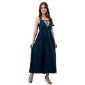Women39s Rayon Sleeveless Embroidered Anarkali Kurti Royal