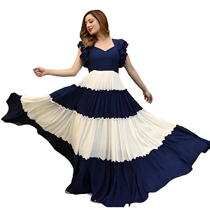 Womens Rayon Solid Ankle Length Anarakli Gown