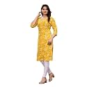 Women39s Rayon Straight Kurta Flower Print