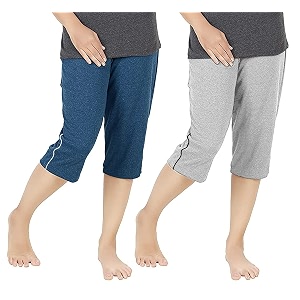 women39s regular fit cotton three by fourth 34 woman capri capris three quarter for women shorts three quarte pack of 2 with right side zip pocket