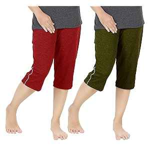 women39s regular fit cotton three by fourth 34 woman capri capris three quarter for women shorts three quarte pack of 2 with right side zip pocket