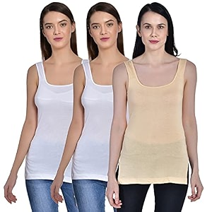 Womens Regular Fit Sleeveless Cotton Long Camisole