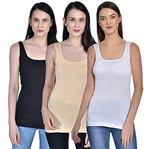 Womens Regular Fit Sleeveless Cotton Long Camisole