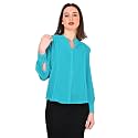 Women39s Regular Fit Solid Pleated Cotton Blend