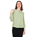 Women39s Regular Fit Solid Pleated Cotton Blend