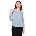 Women39s Regular Fit Solid Pleated Cotton Blend