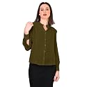 Women39s Regular Fit Solid Pleated Cotton Blend