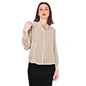 Women39s Regular Fit Solid Pleated Cotton Blend