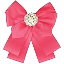 Women School Uniform Faux Ribbon Bowknot Pin Collar Necktie Bow