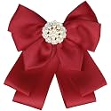 Women School Uniform Faux Ribbon Bowknot Pin Collar Necktie Bow