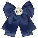 Women School Uniform Faux Ribbon Bowknot Pin Collar Necktie Bow
