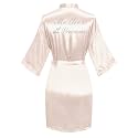 Women's Satin Robe Short Kimono for Bride &amp; Bridesmaid with Silver Rhinestones, Wedding Party Robes