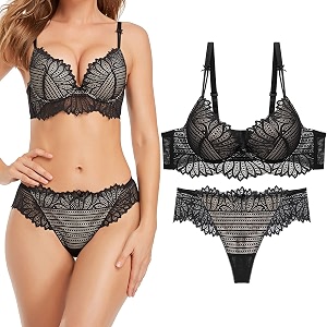 Womens Sexy Bra Set -Ladies lace Underwire