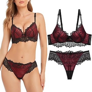 Womens Sexy Bra Set -Ladies lace Underwire