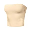 Women's Shapewear Tube Tops Strapless Ruched Built-in Shelf Bra