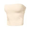 Women's Shapewear Tube Tops Strapless Ruched Built-in Shelf Bra