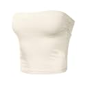 Women's Shapewear Tube Tops Strapless Ruched Built-in Shelf Bra