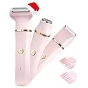 Women's Shaver, 3-in-1 Intimate Shaver for Women, Facial Hair Remover for Women, Women's Shaver Electric for Legs, Arms, Armpits and Bikini Area, Rechargeable IPX7 Waterproof Trimmer Women, Pink