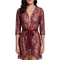 Women39s Sheer Lace Babydoll Lingerie Set Floral