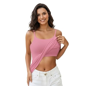 Womens Shelf Bra Camisole Tops Adjustable Spaghetti