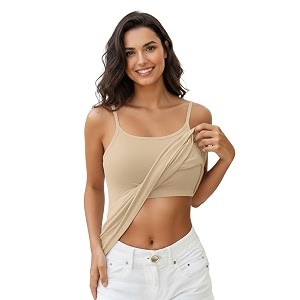 Womens Shelf Bra Camisole Tops Adjustable Spaghetti