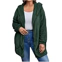 Women's Sherpa Fuzzy Jacket Hoodie Open Front Fleece Hooded Jackets Cardigan Warm Outerwear Fall Coat with Pockets