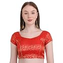 Women39s Short Sleeve Brocade Chanderi Readymade Stitched