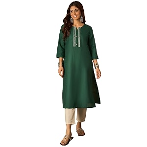 Womens Silk Blend Solid Regular Kurta Set