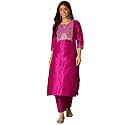 Women39s Silk Blend Solid Regular Kurta Set