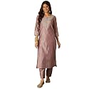 Women39s Silk Blend Solid Regular Kurta Set