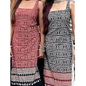 Women39s Sleeveless Ajrak Print Kurti Pure Cotton
