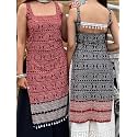 Women39s Sleeveless Ajrak Print Kurti Pure Cotton