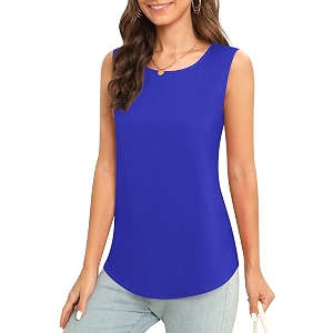 Womens Sleeveless Chiffon Tank Top Business Casual