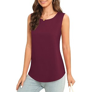 Womens Sleeveless Chiffon Tank Top Business Casual