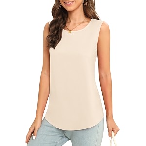 Womens Sleeveless Chiffon Tank Top Business Casual