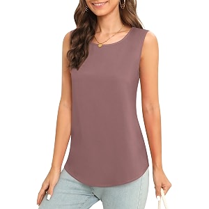 Womens Sleeveless Chiffon Tank Top Business Casual